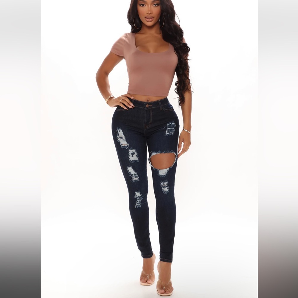 Glistening Jeans - Dark denim